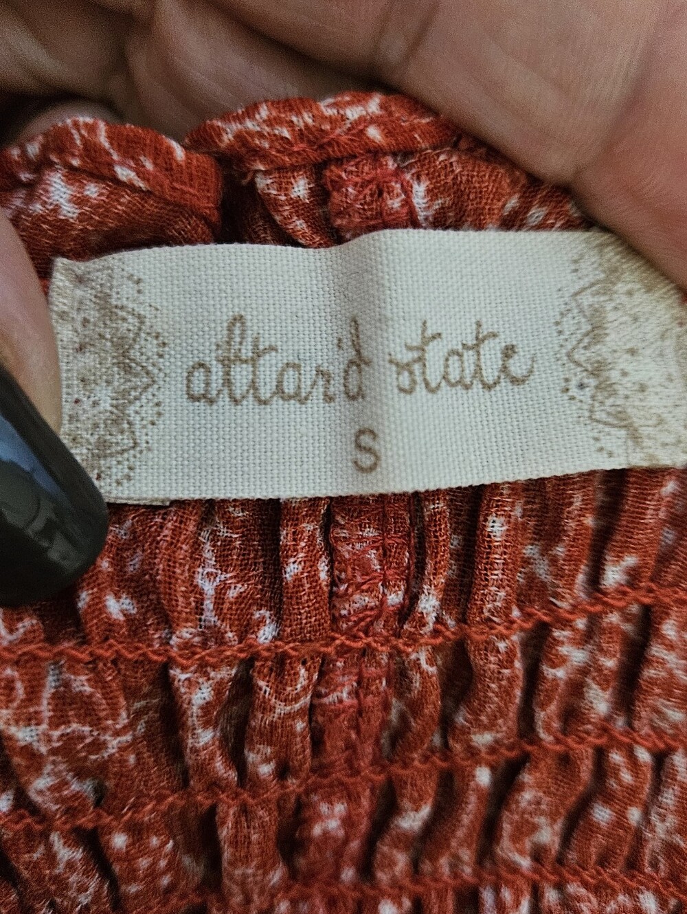 Altar'd State Rust Red Boho Ruffle Tiered Midi Dress Size S - Picture 4 of 6